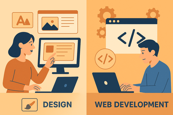 الفرق بين تصميم الويب وتطوير الويب