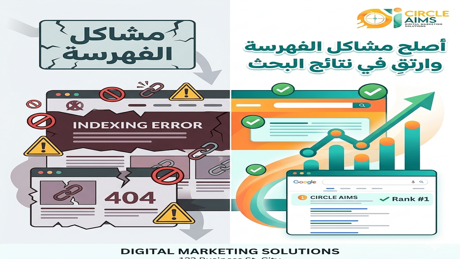 مشاكل الفهرسة 10 أخطاء خطيرة تؤثر على ترتيب موقعك (Circle Aims)