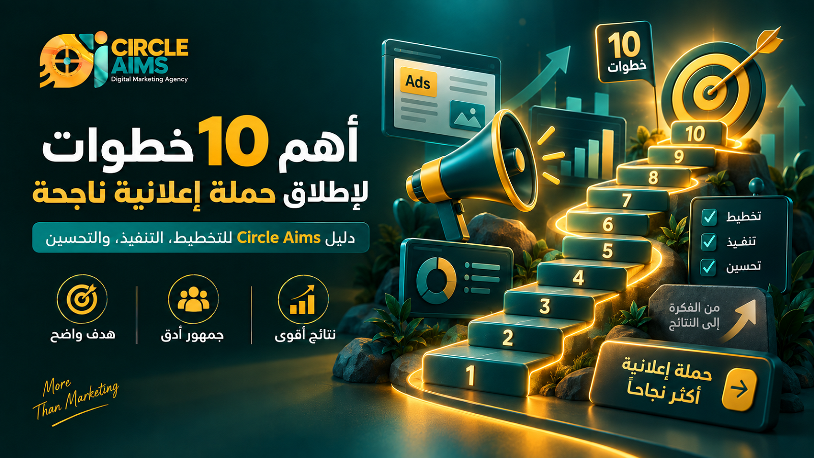 أهم 10 خطوات لإطلاق حملة إعلانية ناجحة  دليل Circle Aims