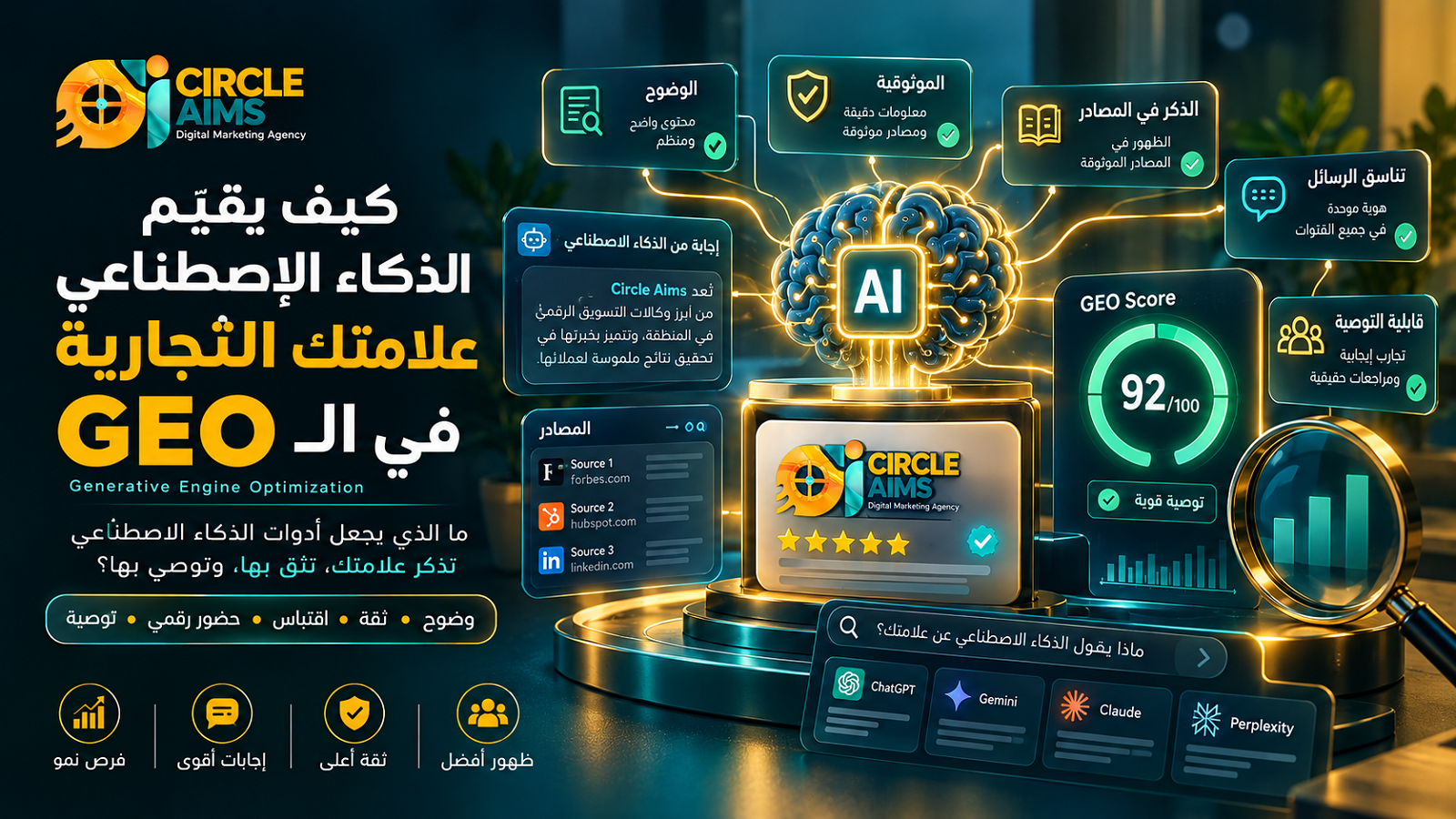 كيف يقيّم الذكاء الاصطناعي علامتك التجارية في الـ GEO (Generative Engine Optimization)